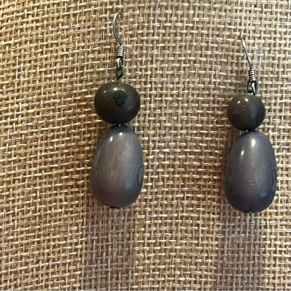 Fun Gray Tones Dangle Earrings for Pierced Ears - Picture 1 of 4